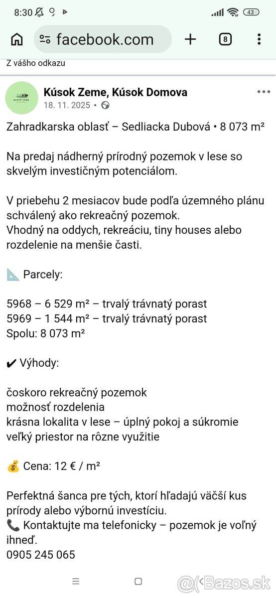 Pozemok Sedliacka Dubová, Orava - 2