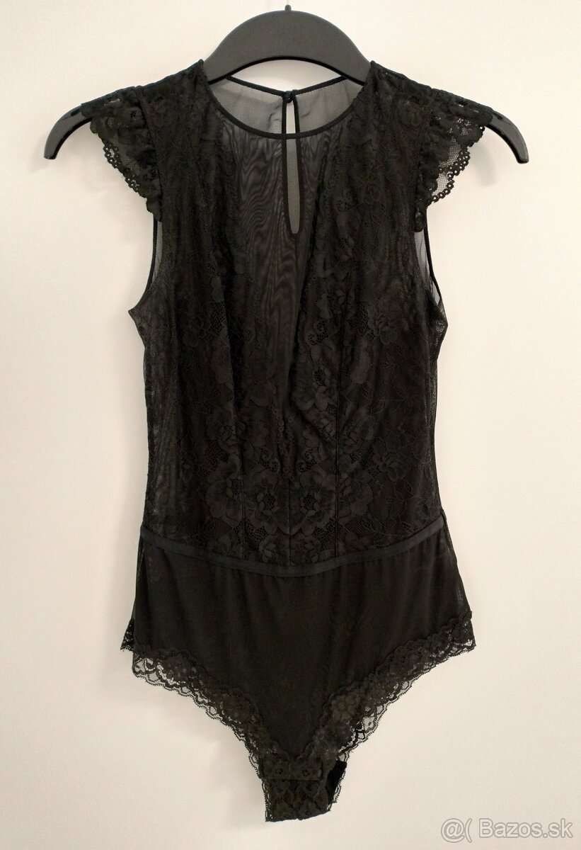 Dámske čierne čipkované body (H&M) - 2