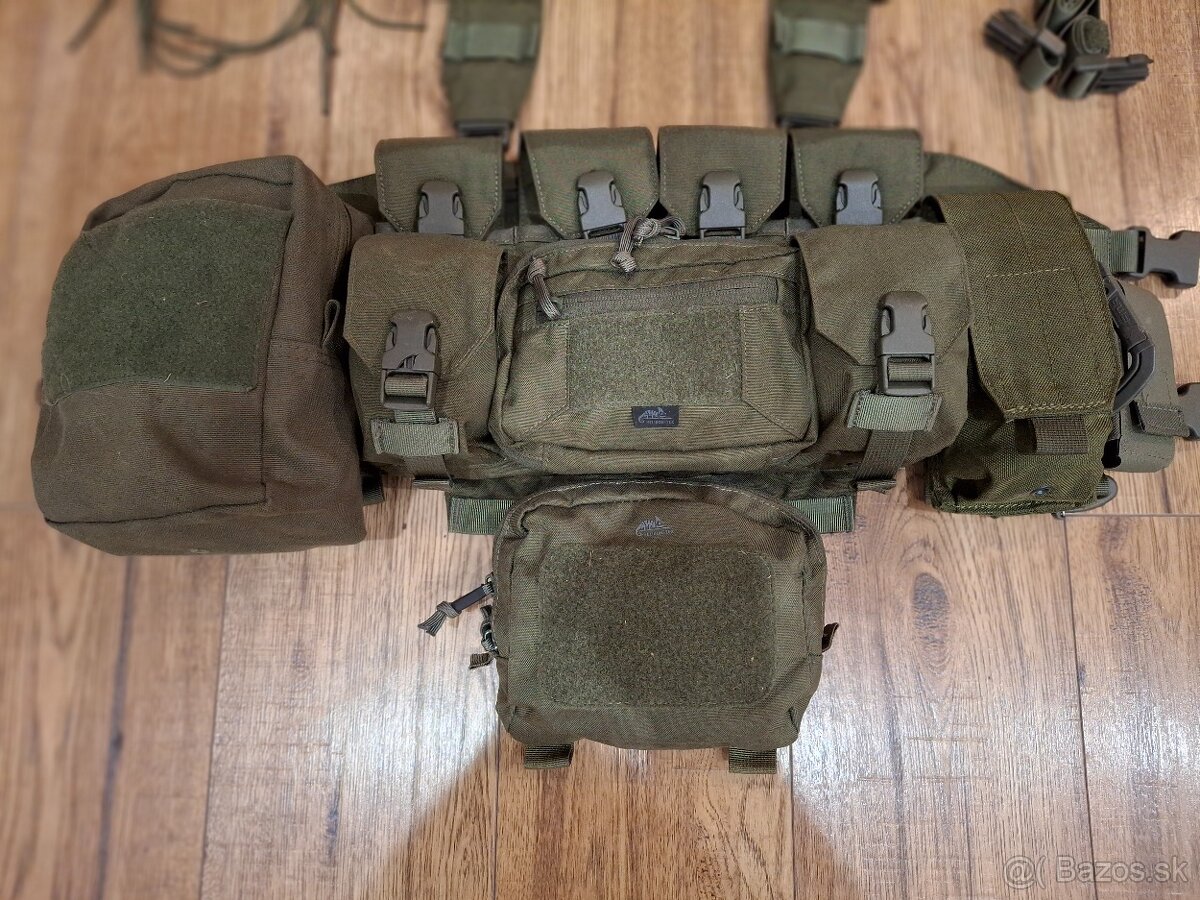 Helikon chest rig Guardian Recce zelený, plne vybavený - 2