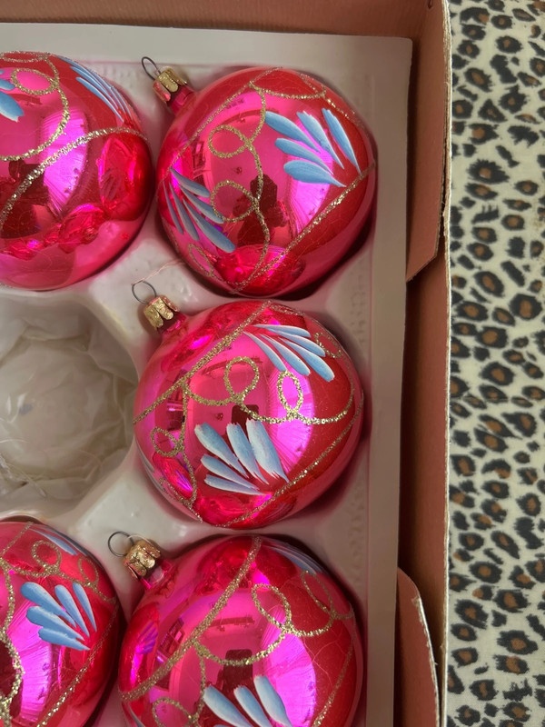 Retro vianočné gule 5ks/ Okrasa Čadca č.11 - 2