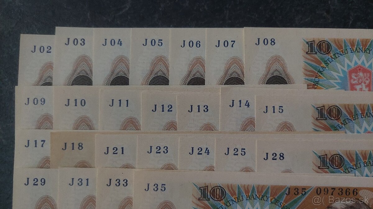 10 Kčs 1986, séria J (01 - 35) - 2