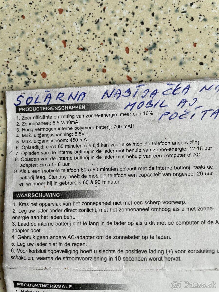 Solárna nabíjačka - 2