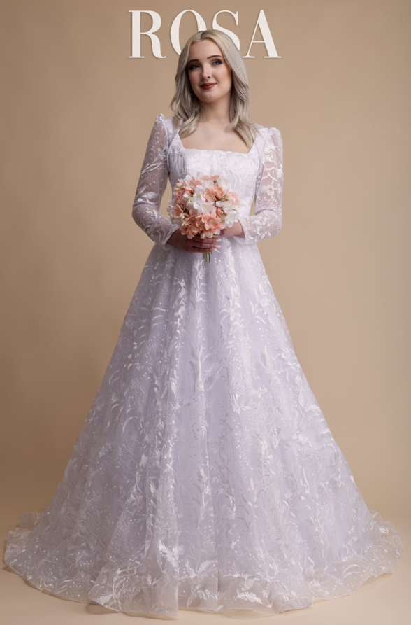 Nové svadobné šaty Rosa s odnímateľnými rukávmi - 2