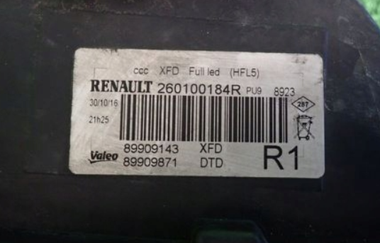 renault talisman svetlo led pure 2015+ - 2