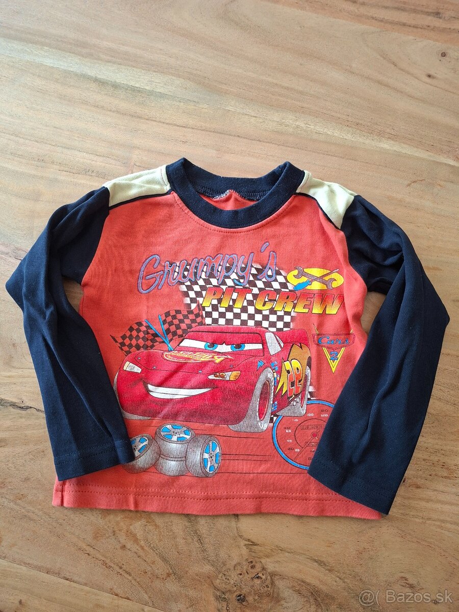 Červené tričko s modrými rukávmi 92 - 2