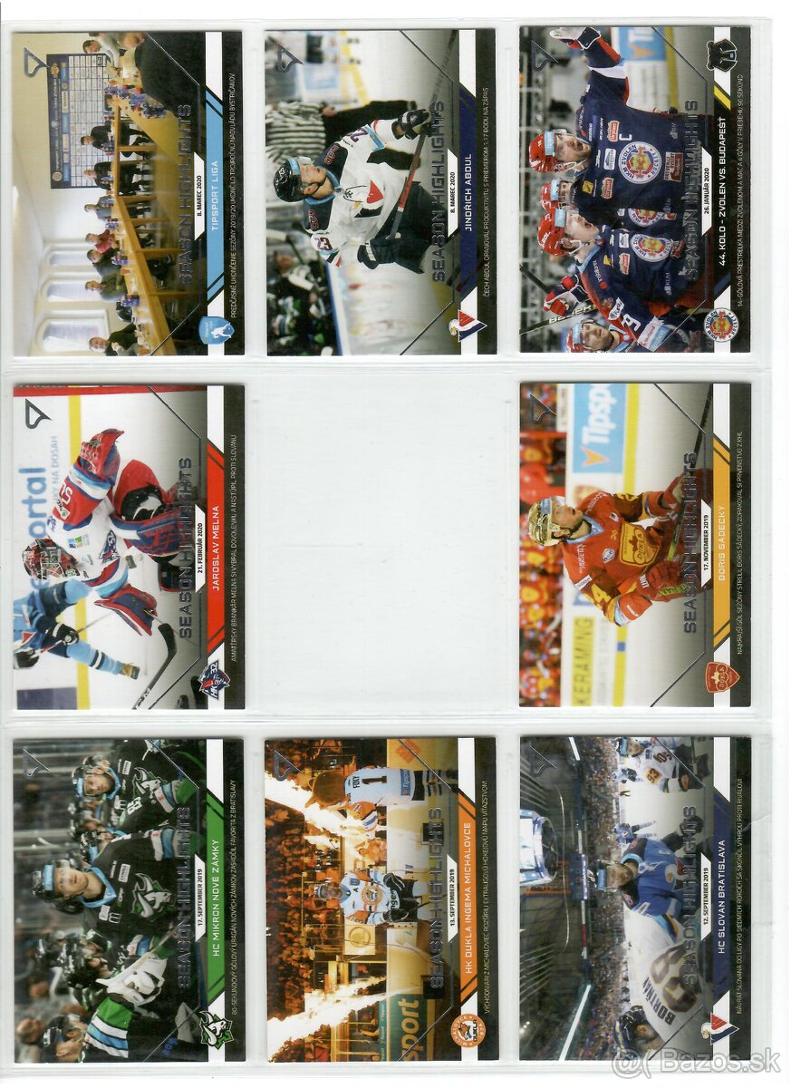 Predam hokejove karticky Extraligy SportZoo 17ks za 5€ - 2