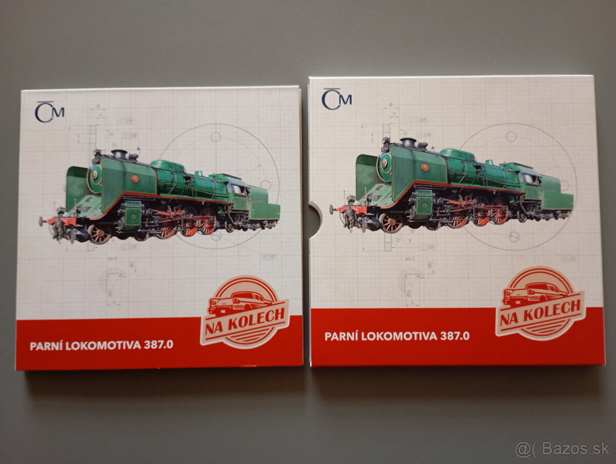 Strieborná minca Na kolesách - Parná lokomotíva 387.0 Mikádo - 2