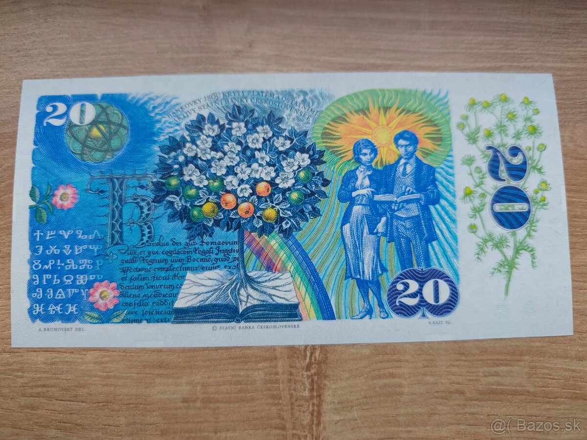20 Kčs Komenský 1988 - 2