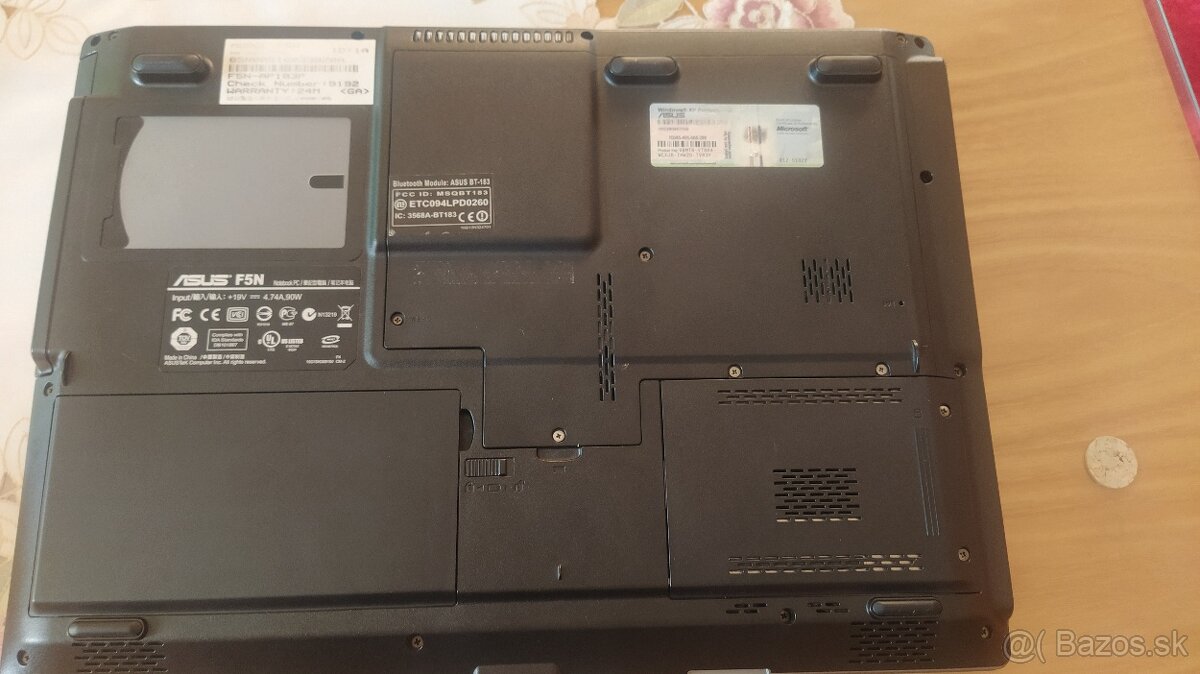 Notebook Asus F5N - nejde zapnúť,bez nabíjačky - 2