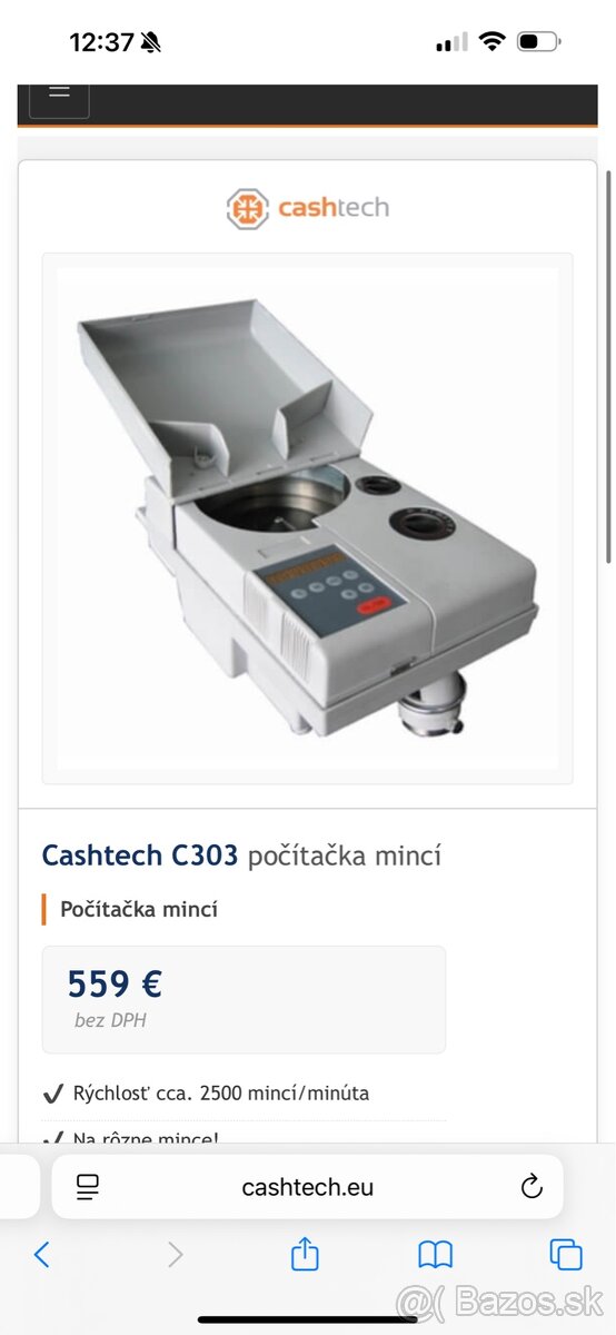 Počítačka mincí Cashtech C303 – plne funkčná - 2