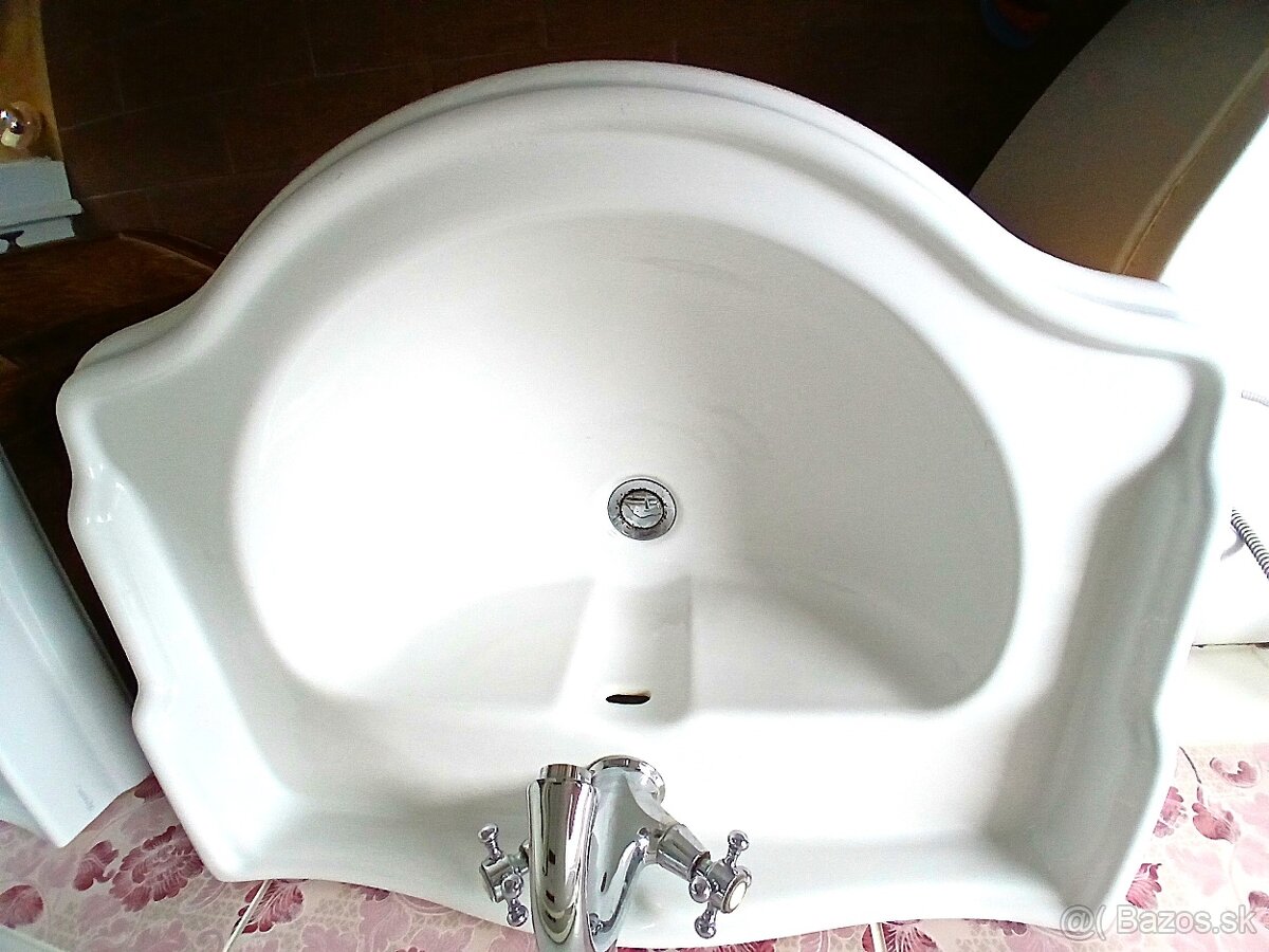 RETRO umývadlova skrinka 60x80x45 s umývadlom a batériou - 2