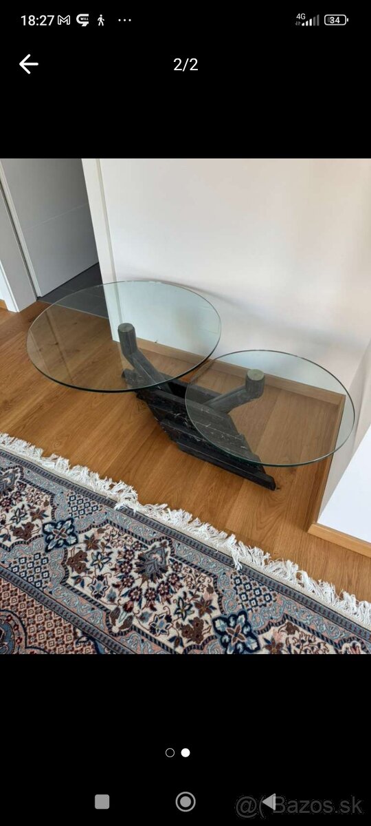 ✨Dizajnový mramorový stolík s tvrdenými sklami - 2