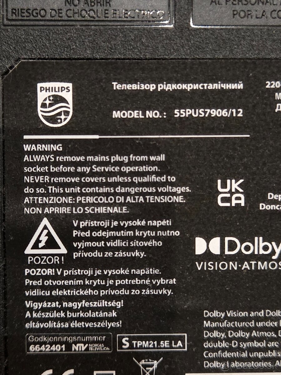 Predám TV philips ambilight 4K 55' - 2