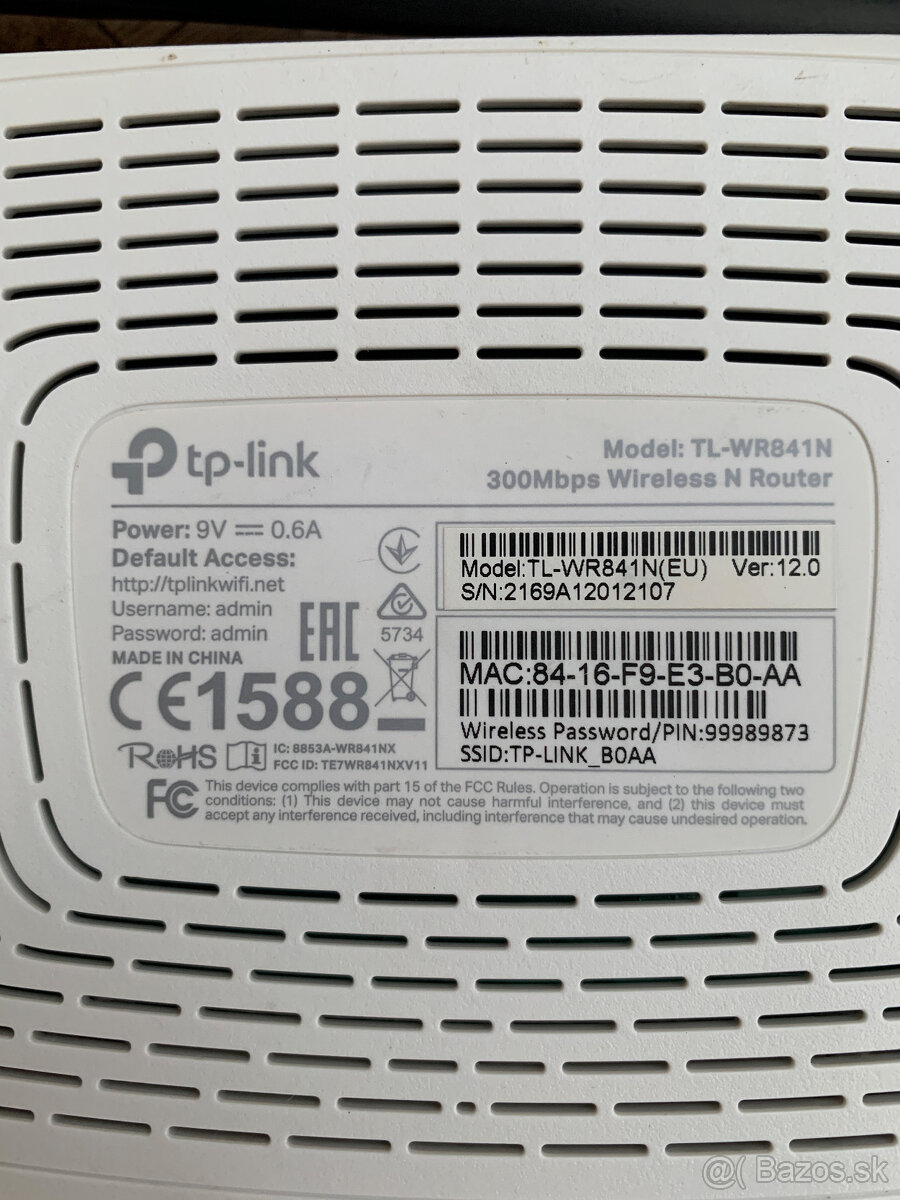 Predám wi-fi router TP-Link TL-WR841N, ver. 12.0 - 2