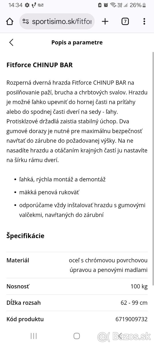 Hrazda na cvičenie - 2