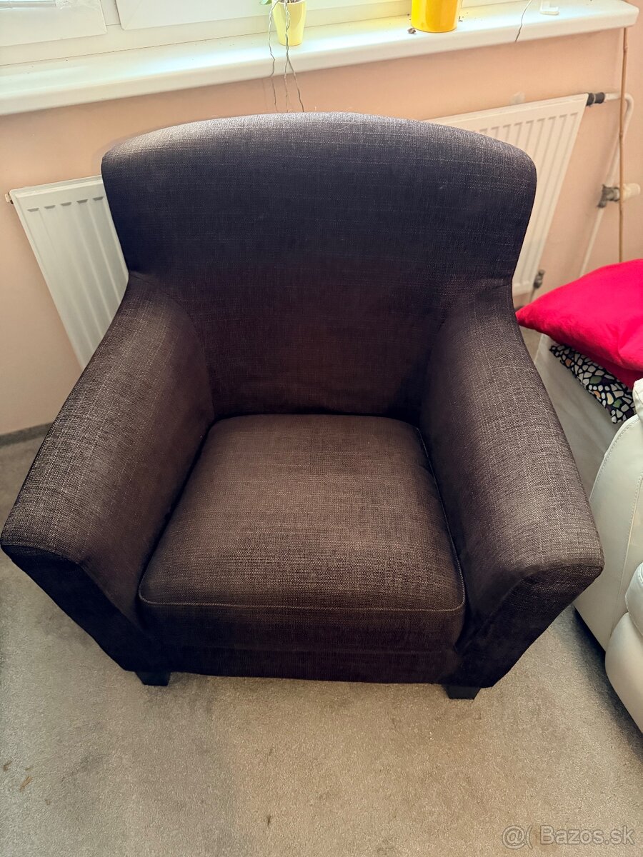hnede textilne kreslo ikea - 2