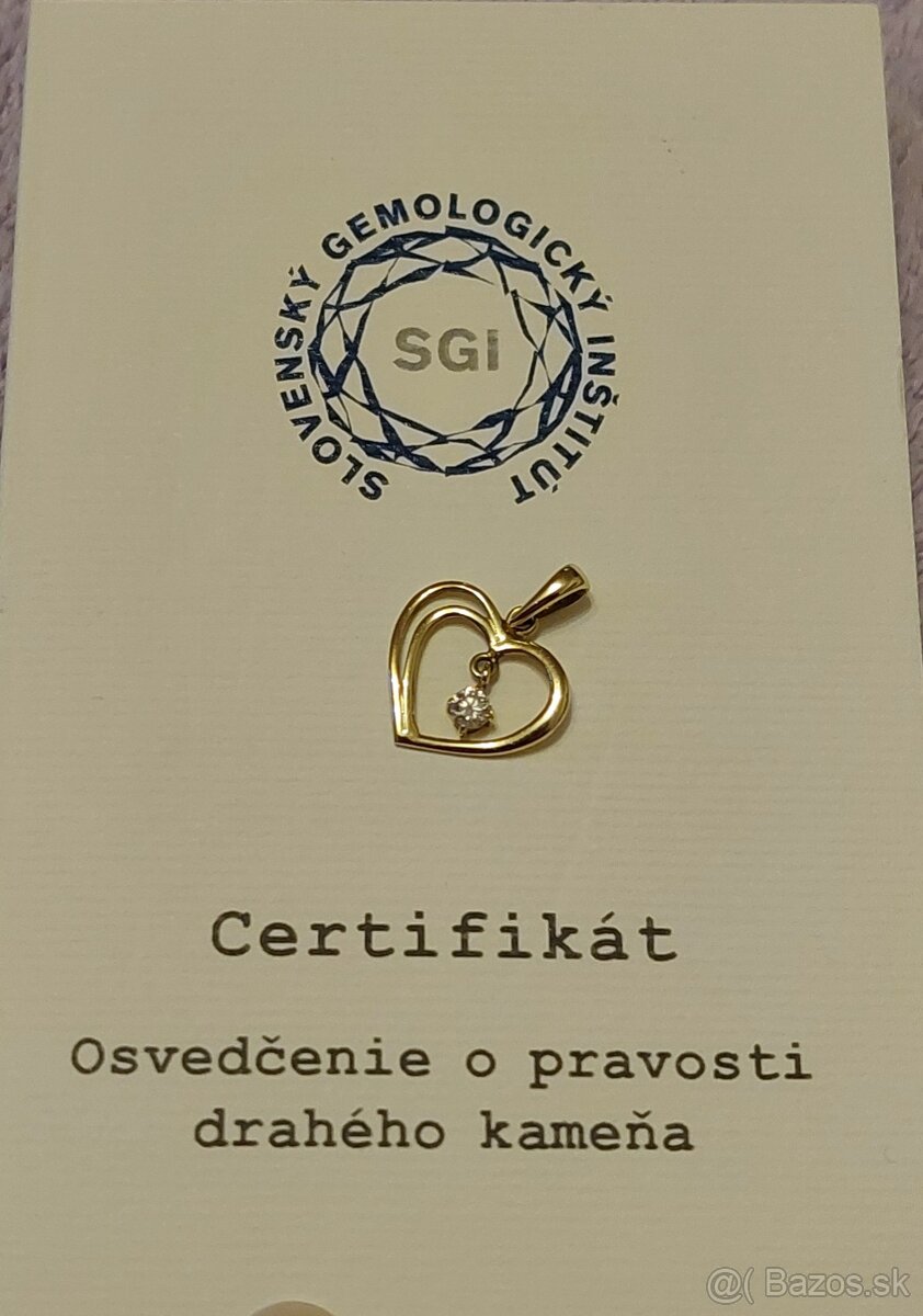 Zlatý prívesok s brúseným diamantom - 2