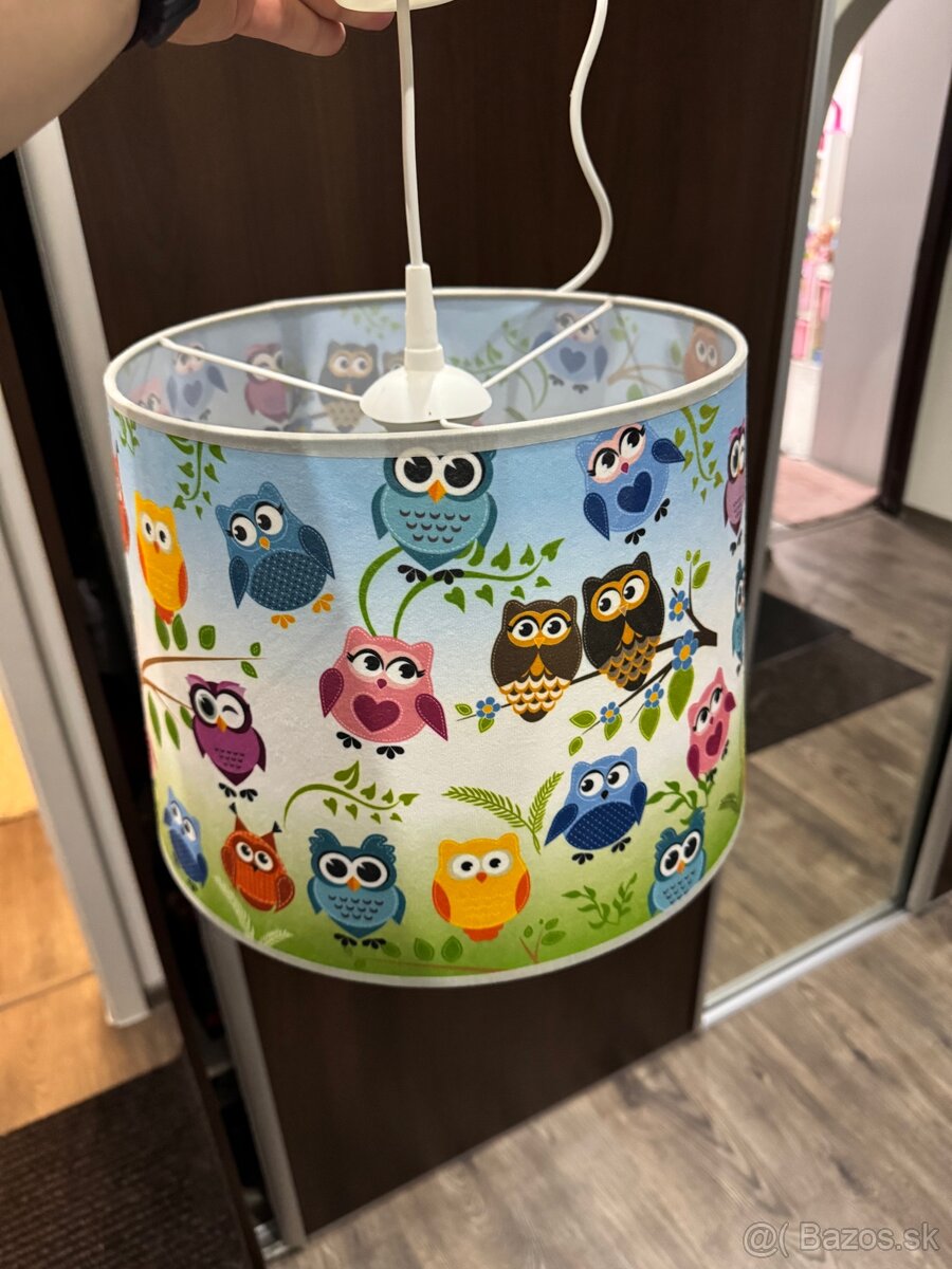 Detský stropný závesný luster so sovičkami - 2