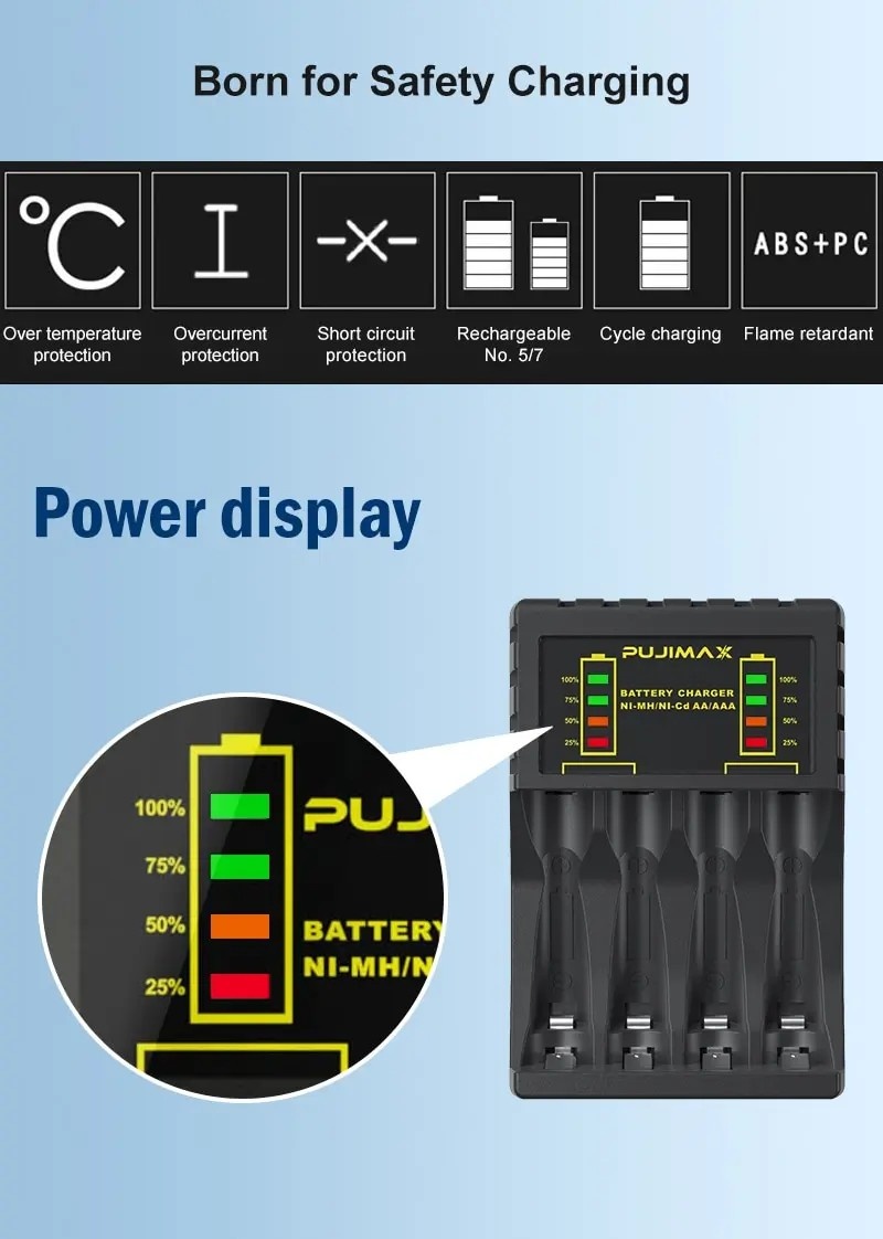 USB nabijacka pre 4x AA/AAA baterie, nova - 2