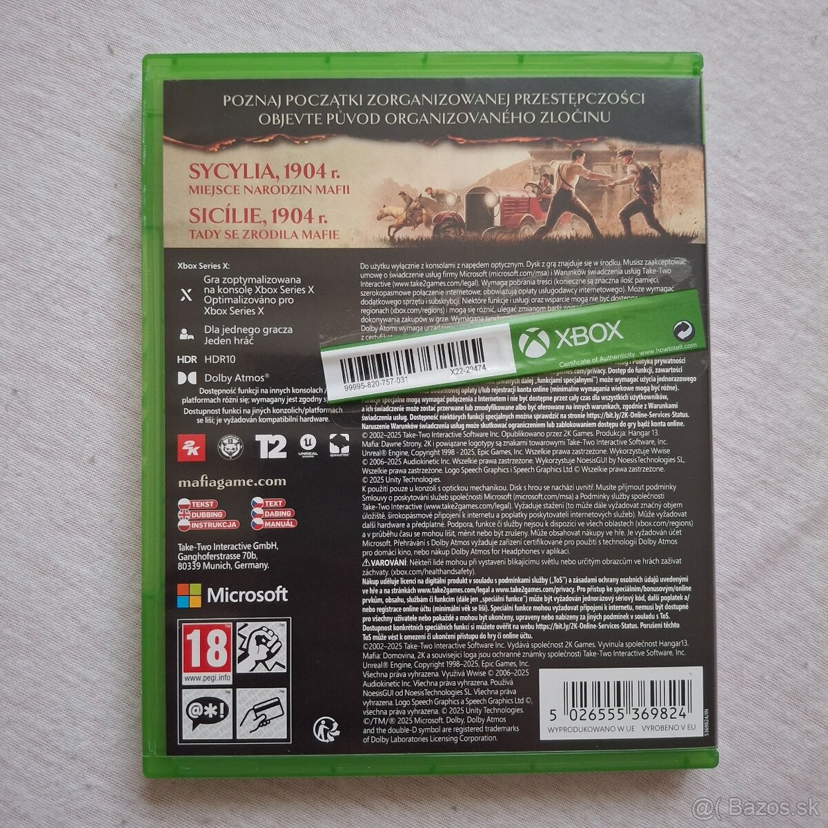 Mafia: the old country XBOX - 2