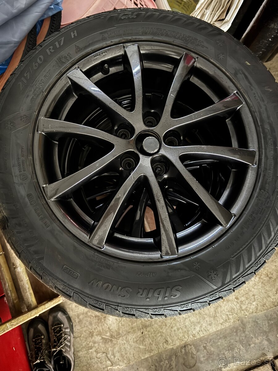 Sada elektróny zn. Borbet+zimnè pneumatiky 215/60 R17 - 2