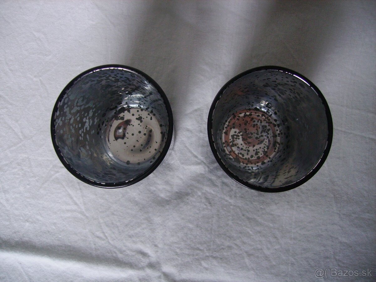Sklenené čierne svietniky - 2