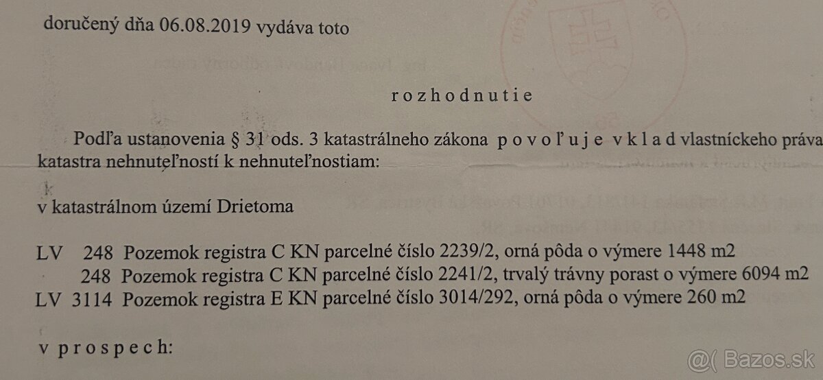 Predám pozemok 7802m2 - 2