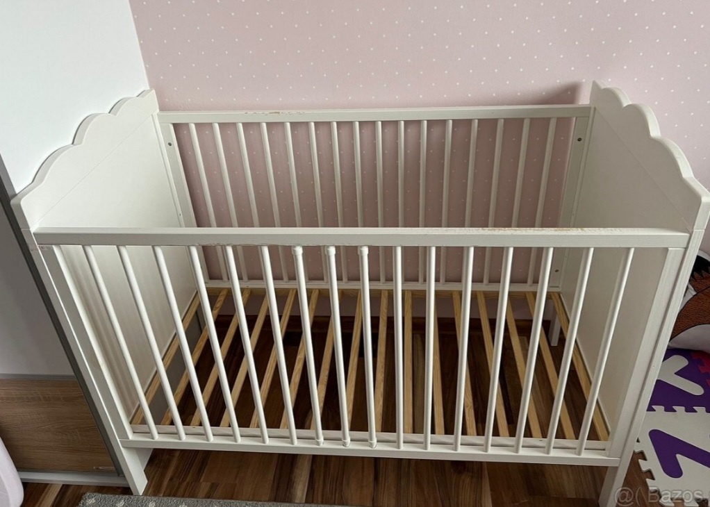 Detská postieľka 120x60cm s matracom a koliečkami - 2