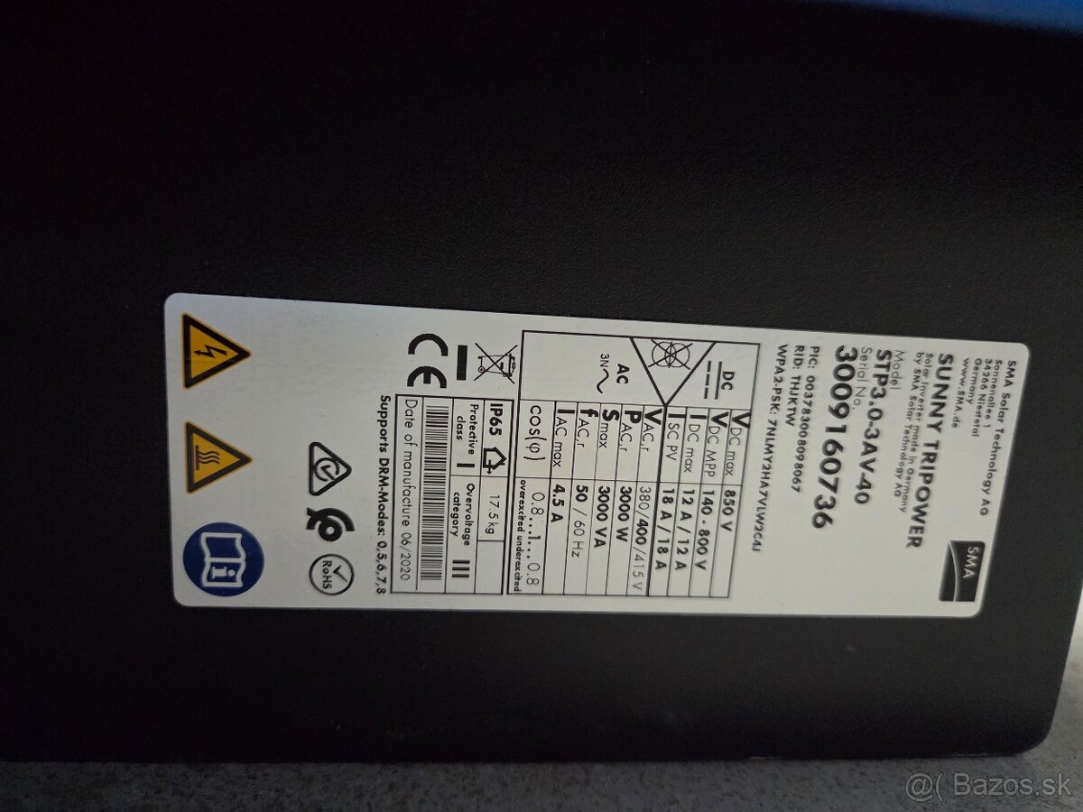 Fotovoltický menič SMA Sunny Tripower 3kW - 2