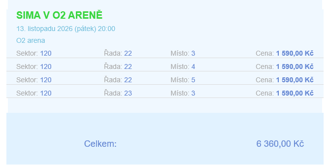 Sima O2 Arena Praha 13.11. - 2