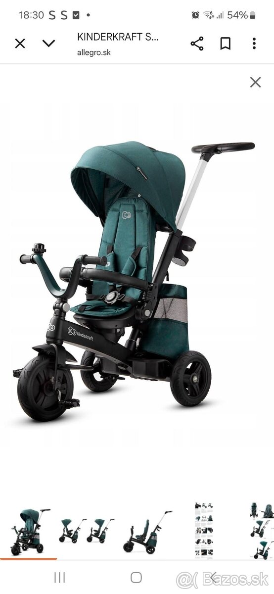 KINDERKRAFT Trojkolka Easytwist Midnight Green - 2