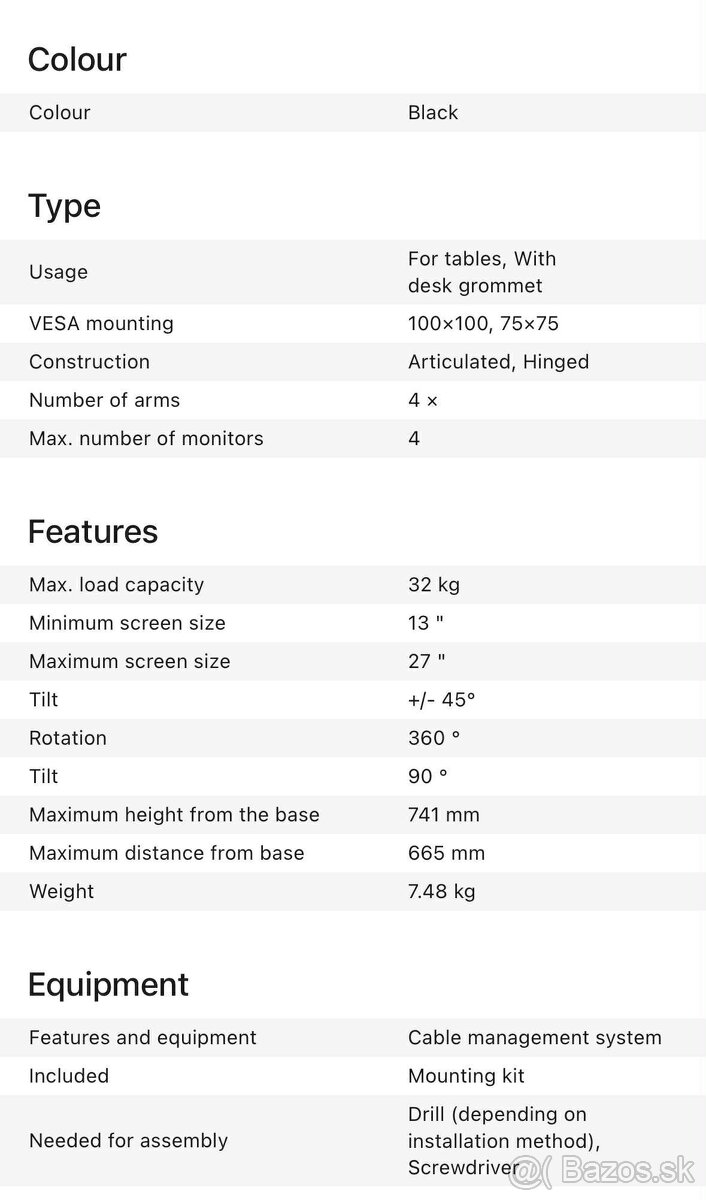 AlzaErgo Arm Q05BSV - držiak na monitory - 2
