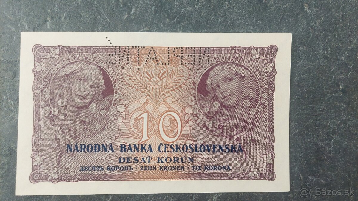 10 Kč 1927, stav aUNC - 2