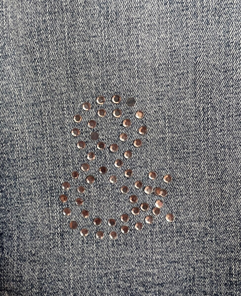 Riflová sukňa s kamienkovým detailom, 28/M - 2