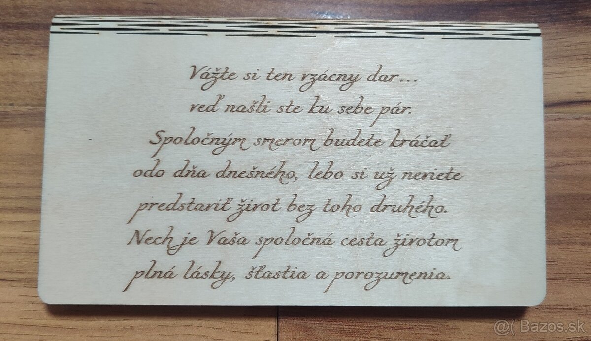 Drevená darčeková obálka Prvý milión pre novomanželov - 2