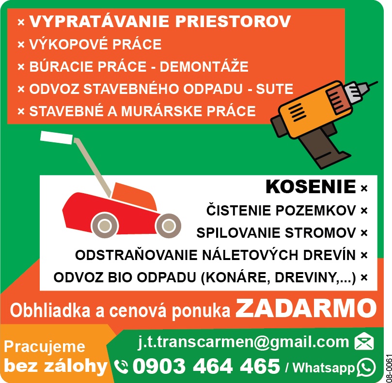 Stavebné práce-Buracie práce-vypratavanie- ručné Výkopove - 2