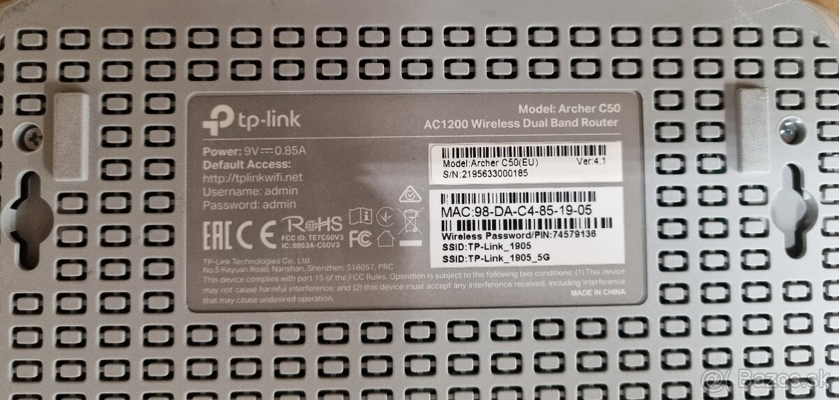 TP LINK - Archer C50 AC1200 Wireless Dual Band Router - 2