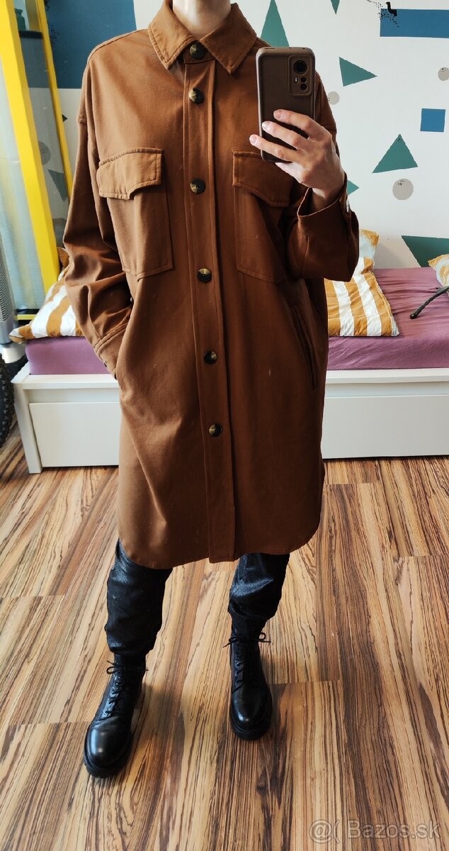 Stradivarius košeľový kabát oversize M - 2