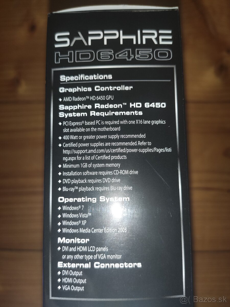 Predám nefunkčné GPU SAPPHIRE Radeon HD6450 - 2