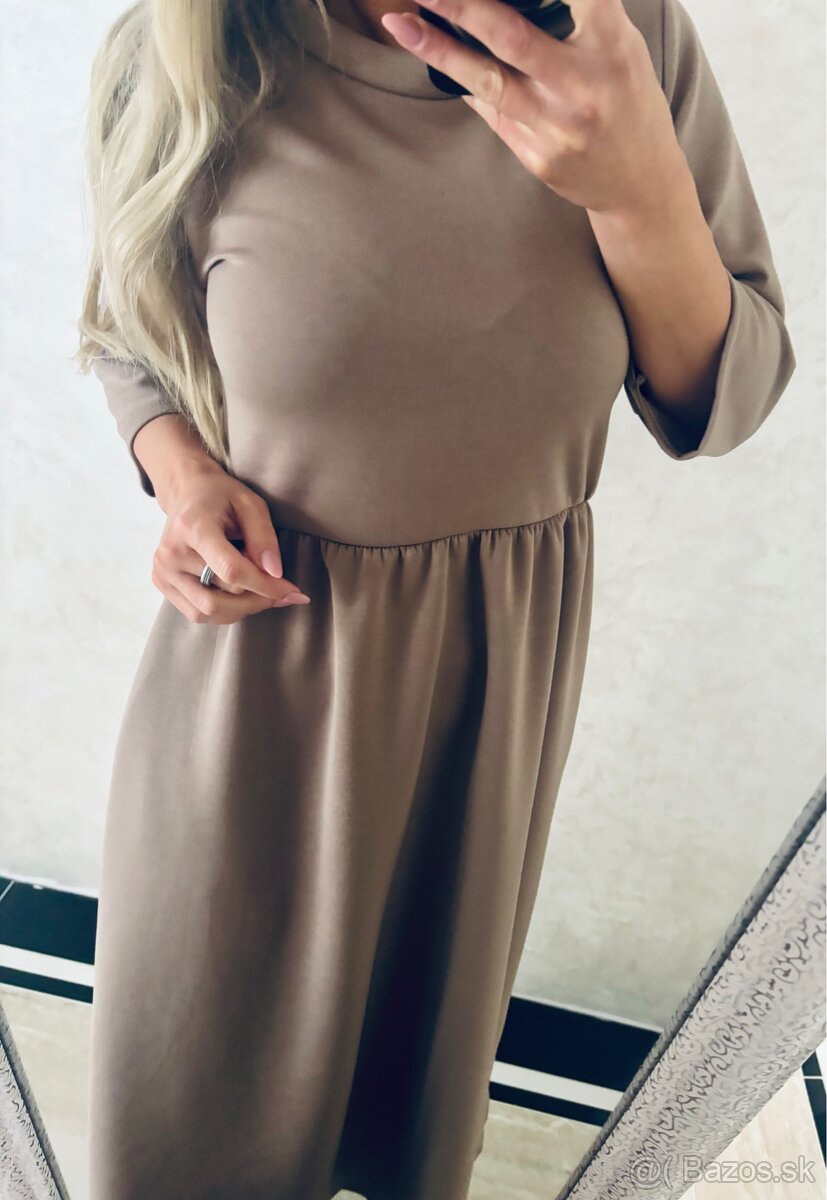 Damske dlhe talianske šaty latte - 2