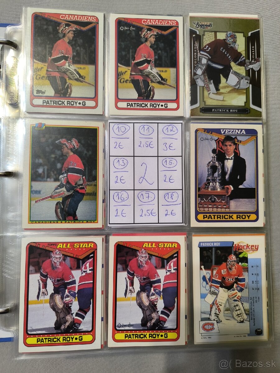 Hokejové kartičky - Patrick Roy 1 - 2