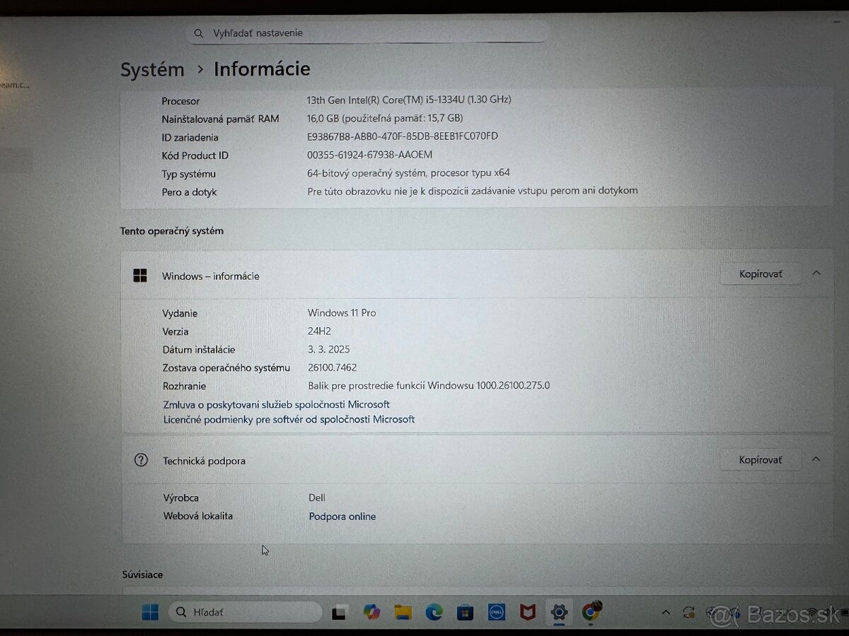 Predám notebook Dell Vostro 15 3530 - 2