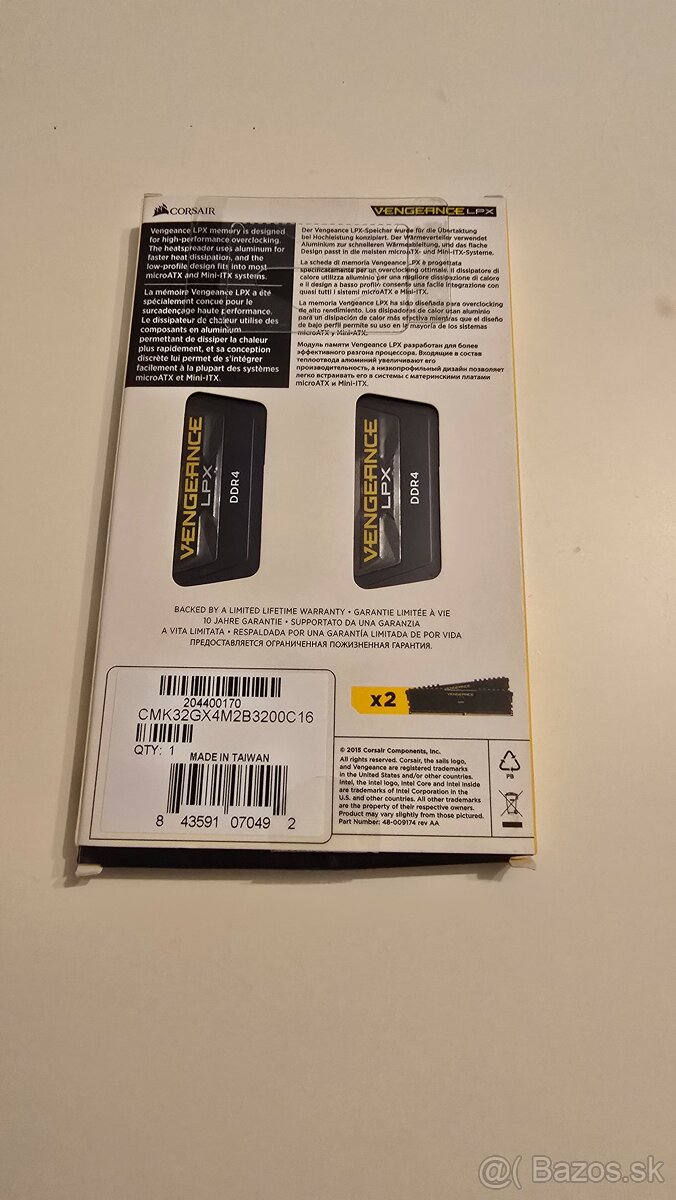 32 GB, DDR4 Corsair Vengeance LPX - 2