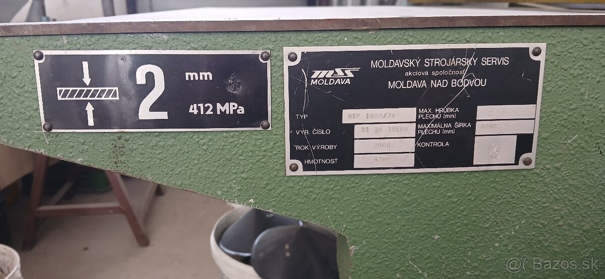 Tabuĺové nožnice, Stáčačku, Ohýbačku 2 m - 2