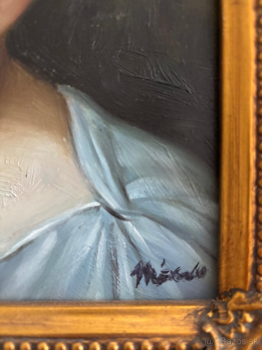 Obraz, Dívka, olejomalba 28x33 - 2