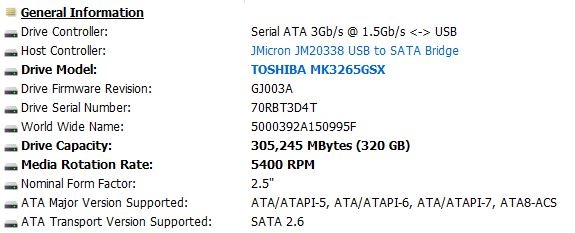 HDD 2,5" 320GB - 2