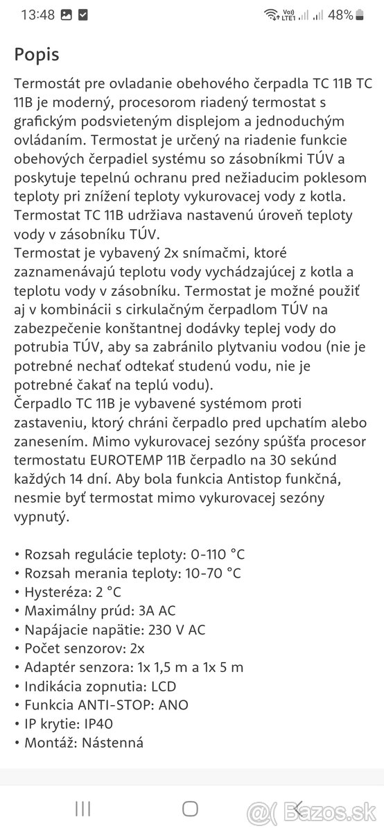 Termostat TC11B - 2