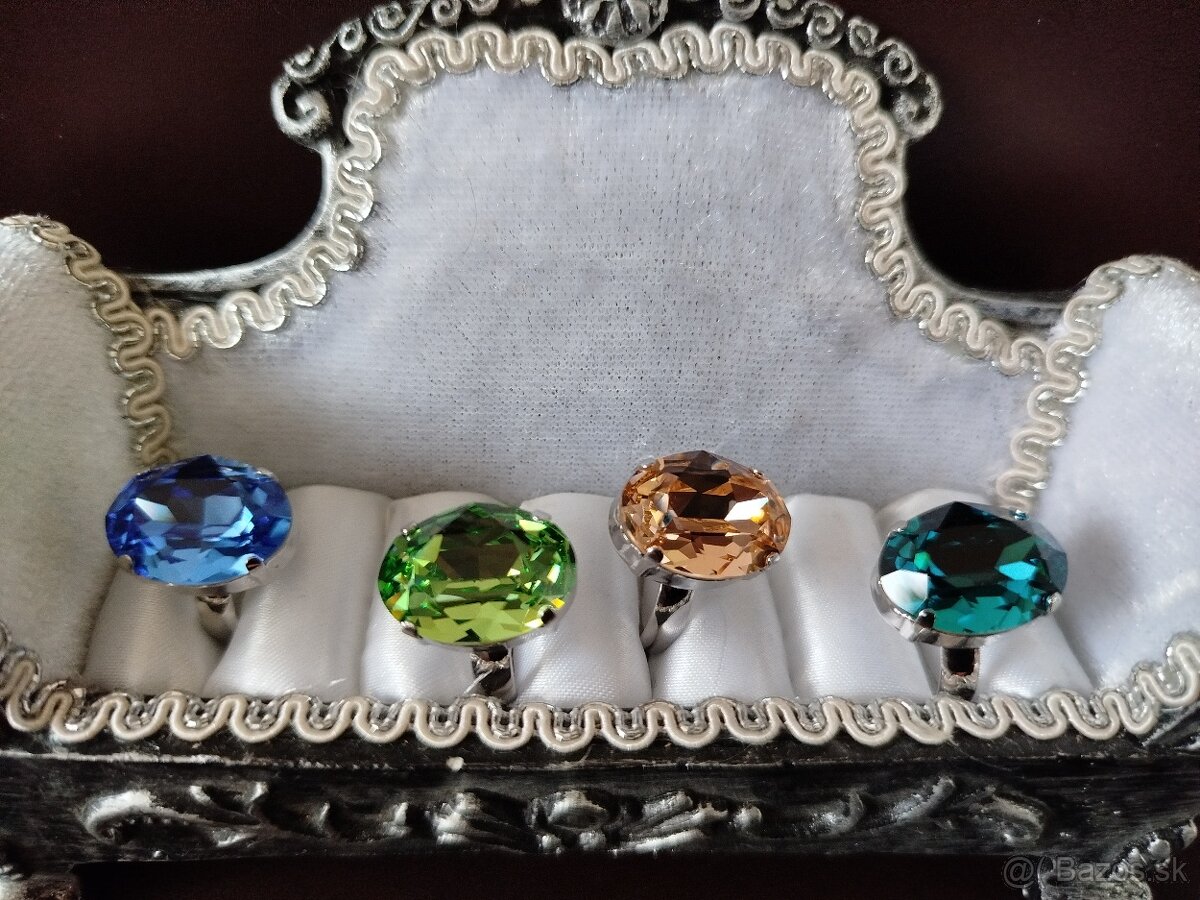 Prsteň s kryštálovým okom - ovál - 2