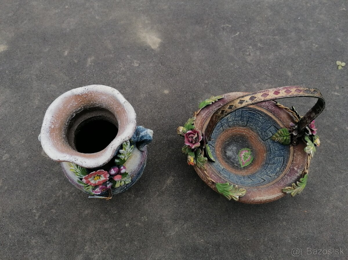 Predám keramická váza a košík - 2