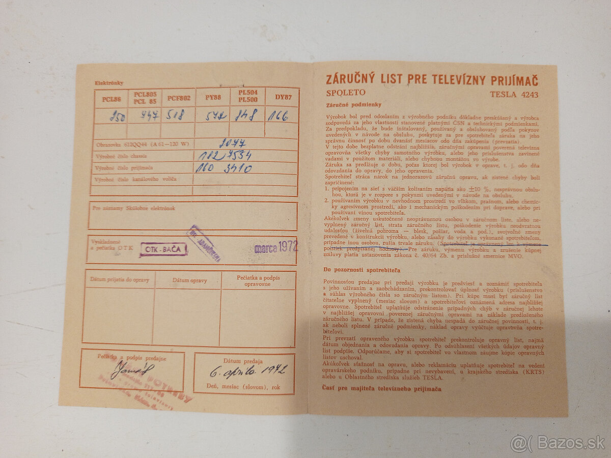 TESLA Spoleto návod - 2